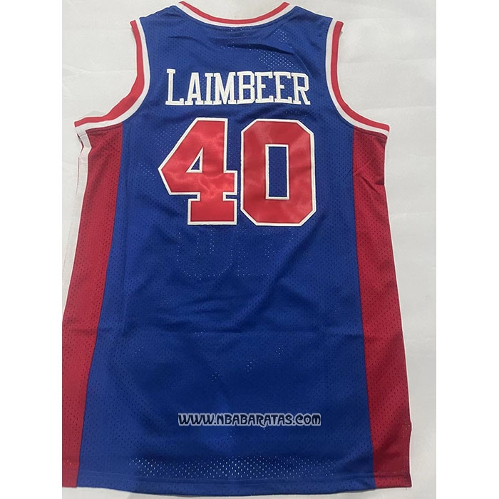 Camiseta Detroit Pistons Bill Laimbeer #40 Mitchell & Ness 1988-89 Azul